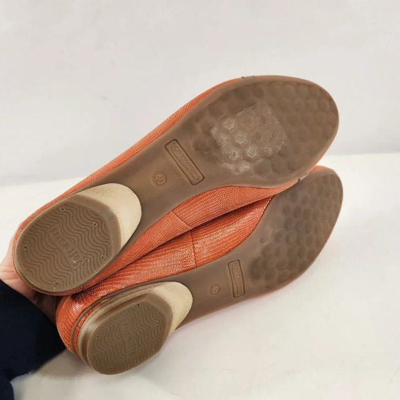 Softwaves Ballet Flats Orange Buckle Detail Womens size 40 New Unworn Portugal - Picture 8 of 9